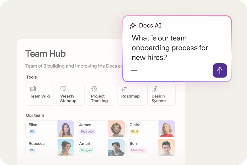 Team hub product example