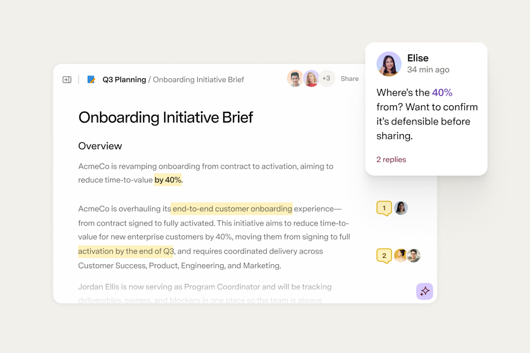 Comment feature on docs