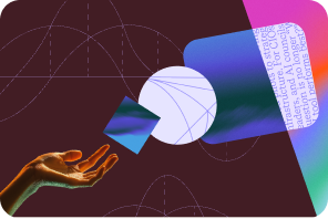 Hand with abstract shapes