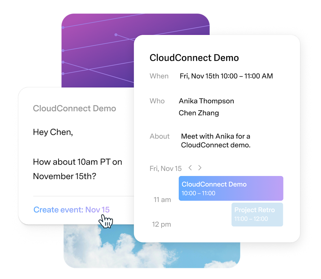 Logamail Mail AI reviewing calendar