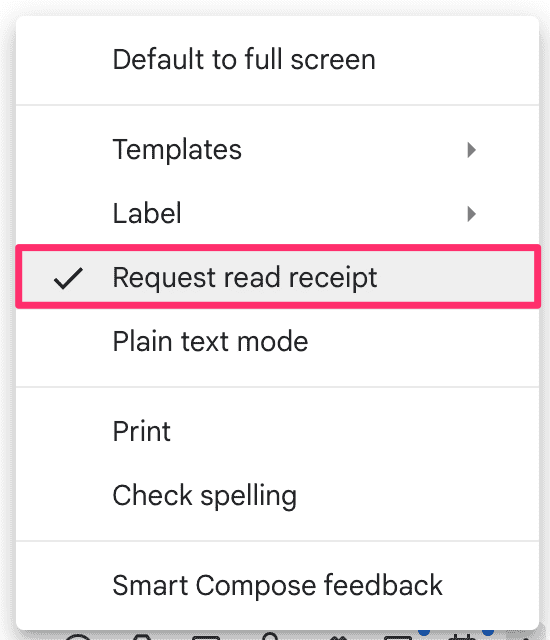 Gmail Read Receipt Request